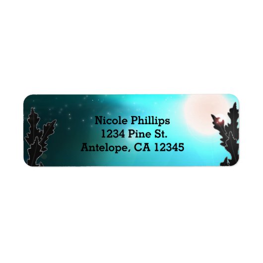 Van schemer tot dageraad blauwe nacht adreslabels etiket (Voorkant)