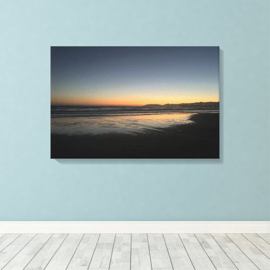 Van schemering tot schemering aan de strand foto a canvas afdruk (Insitu (Houten vloer))