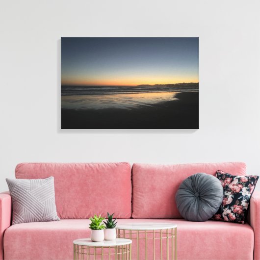 Van schemering tot schemering bij het Beach Photo Canvas Afdruk (Insitu (Woonkamer))