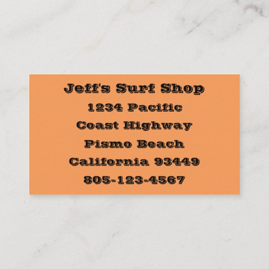 Van schemering tot schemering bij het Beach Photo  Visitekaartje (Achterkant)