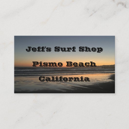 Van schemering tot schemering bij het Beach Photo  Visitekaartje (Voorkant)