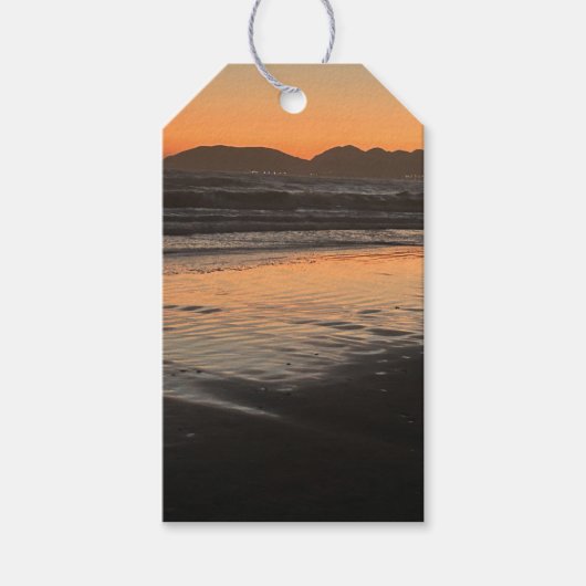 Van schemering tot schemering op het strand Foto a Cadeaulabel (Voorkant)