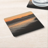 Van schemering tot schemering op het strand Foto a Kartonnen Onderzetters (Schuin)
