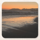 Van schemering tot schemering op het strand Foto a Kartonnen Onderzetters (Voorkant)