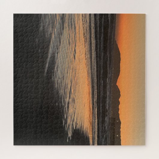 Van schemering tot schemering op het strand Foto a Legpuzzel (Horizontaal)