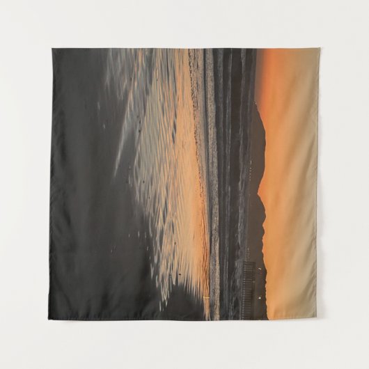 Van schemering tot schemering op het strand Foto a Wandkleed (Voorkant (horizontaal))