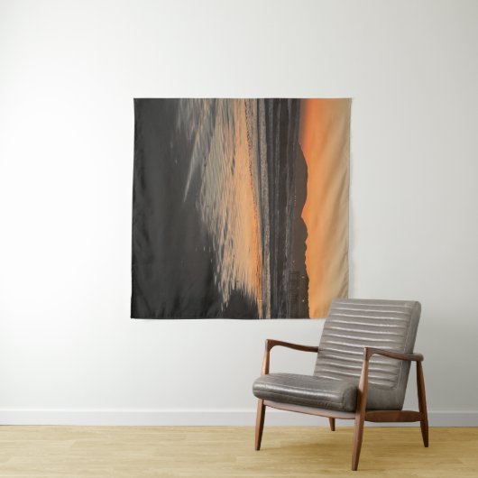 Van schemering tot schemering op het strand Foto a Wandkleed (In Situ (horizontaal))