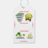 Van school naar strand cadeaulabel (Achterkant)