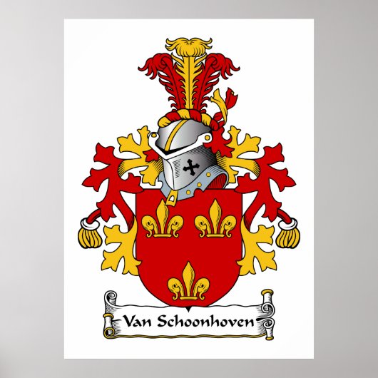 Van Schoonhoven Family Crest Poster (Voorkant)