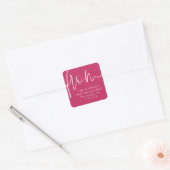Van script moderne roze retouradres vierkante sticker (Envelop)