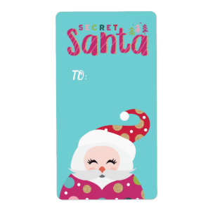 Van Secret Santa Santa Claus Sticker Gift Label