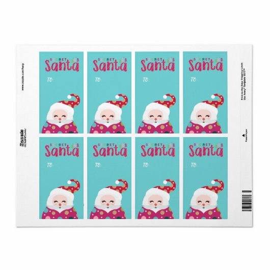 Van Secret Santa | Santa Claus Sticker Gift Label (Full Sheet)