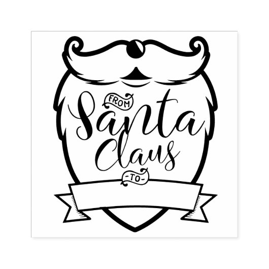 Van Sinterklaas | Fun Santa Beard Brush Script Rubberstempel (Afrduk)