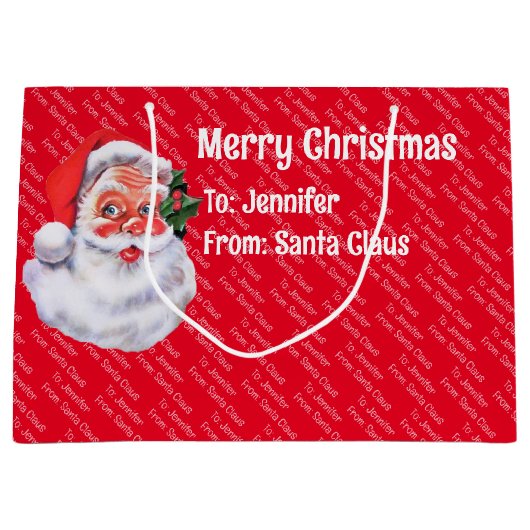 Van Sinterklaas Herhalende Naam Kind Schattige Groot Cadeauzakje (Voorkant)