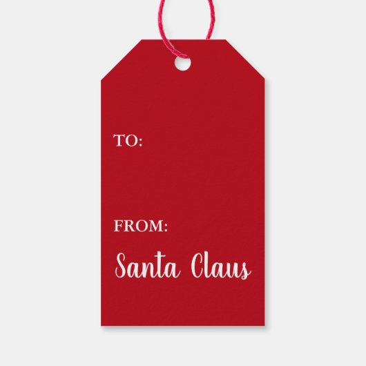 Van Sinterklaas Kerstmis Rood Cadeaulabel (Achterkant)