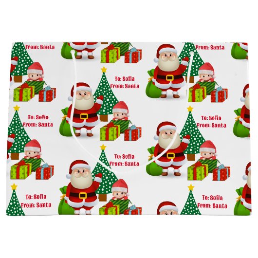 Van Sinterklaas Personaliseer Naam Elf Groot Cadeauzakje (Voorkant)