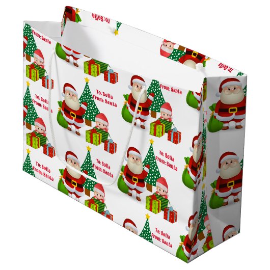 Van Sinterklaas Personaliseer Naam Elf Groot Cadeauzakje (Voorkant Gekanteld)