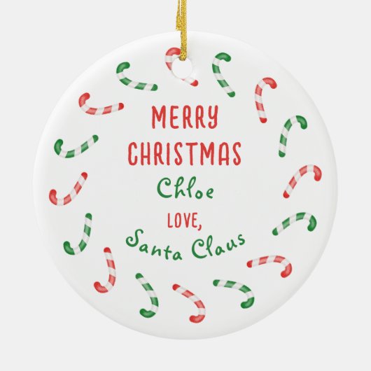 Van Sinterklaas Persoonlijk Kind Kerstmis Keramisch Ornament (Achterkant)