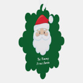 Van Sinterklaas Schattige Aangepaste Groene Kerstc Ornament Kaart (Rechts)