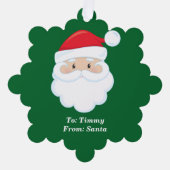 Van Sinterklaas Schattige Aangepaste Groene Kerstc Ornament Kaart (Voorkant)