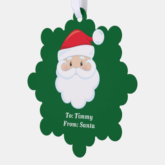 Van Sinterklaas Schattige Aangepaste Groene Kerstc Ornament Kaart (Links)