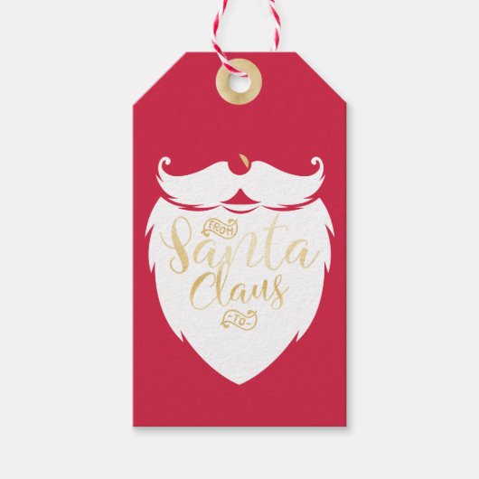 Van Sinterklaas | Schattigee Santa Baard Kerstmis Cadeaulabel (Voorkant)