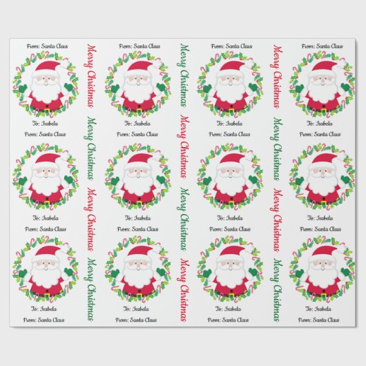 Van Sinterklaas Voeg de naam van het Kind Kerstkra Cadeaupapier (Vlak)