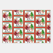 Van Sinterklaas Voeg kindernaam toe Custom 3 Inpakpapier Vel (Voorkant)