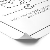 Van Snap Trouwteken Modern Minimalistisch Wit Zwar Poster (Hoek)