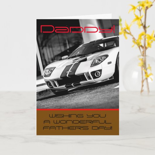 Van "snelle auto" Vaderdag de kaart (Gele Bloem)