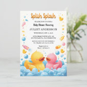 Van Speelgoed Pool Foam Bash Twin Rubber Duck Baby Kaart (Staand voorkant)