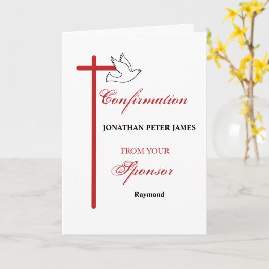 Van sponsor bij Bevestiging Aangepaste namen Kruis Kaart (Gele Bloem)