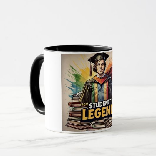 Van student naar legende Afstuderen Mok (Voorkant links)