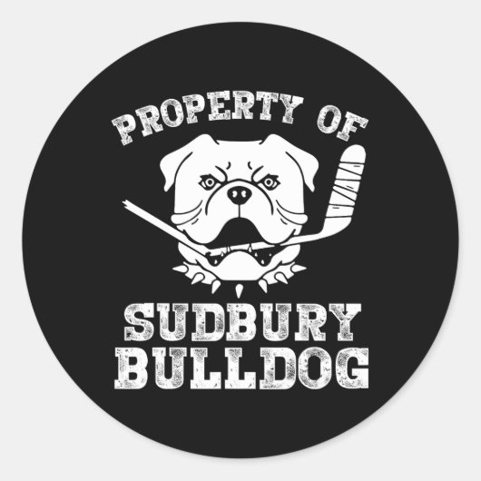 Van Sudbury Bulldog plezier Ronde Sticker (Voorkant)
