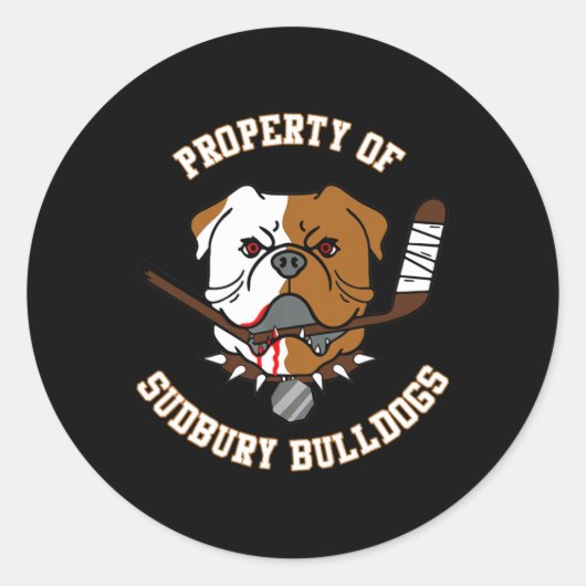 Van Sudbury Bulldog Ronde Sticker (Voorkant)