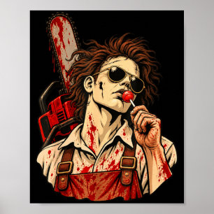 Van Texas lollypop zonnebril kettingzaag vintage Poster