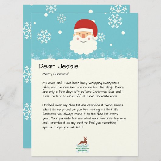 Van The Desk of Santa|Custom Christmas Snowman (Voorkant / Achterkant)