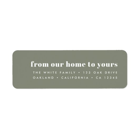 Van thuis tot aan uw moderne, minimale duusky Gree Etiket (Voorkant)