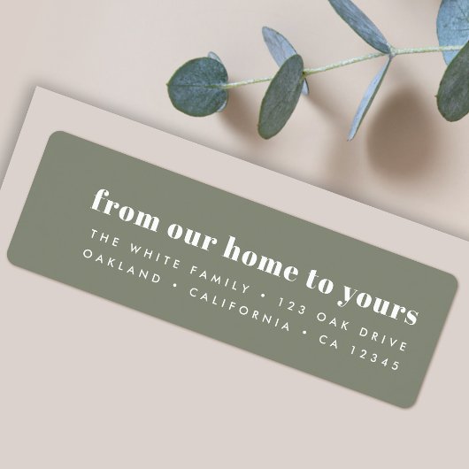 Van thuis tot aan uw moderne, minimale duusky Gree Etiket
