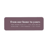 Van thuis tot van jou | Modern minimaal Paars Etiket (Voorkant)