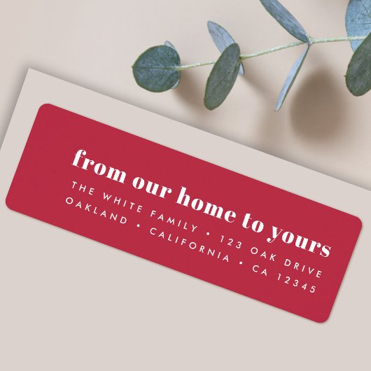 Van thuis tot van jou | Modern minimalistisch rood Etiket