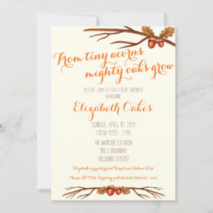 Van Tiny Acorns kweken machtige eiken Baby shower Kaart