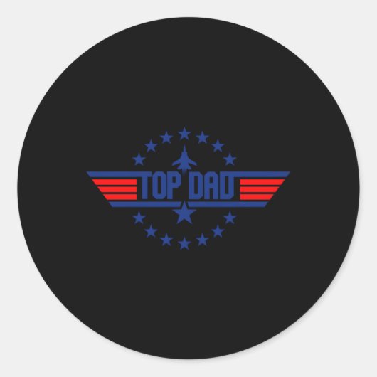 Van Top Papa Vaderdag Ronde Sticker (Voorkant)