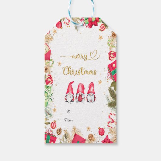 Van & tot vrolijke kerst Labels Cadeaulabel (Voorkant)