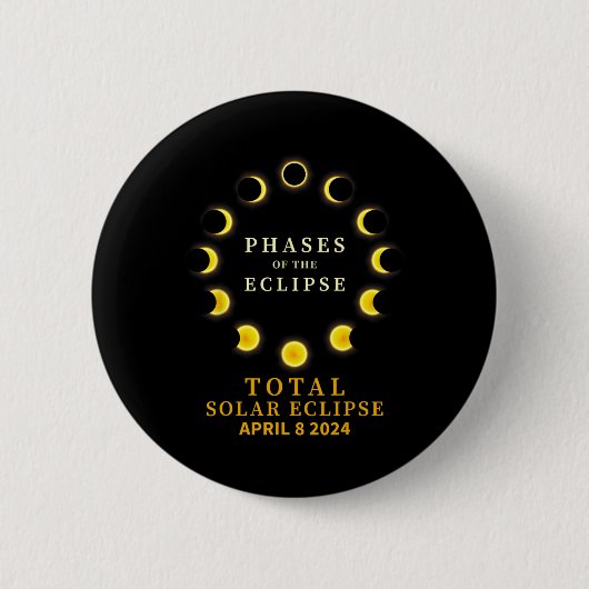Van totale zonsverduistering 8 april ronde button 5,7 cm (Voorkant)