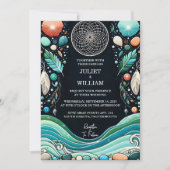 Van Tribal Aqua Zand Werk Gestapeld Zee Glas Bruil Kaart (Voorkant)