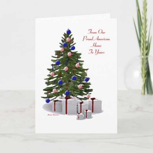 Van Trots Amerikaans Huis Feestdagen Kaart (Voorkant)