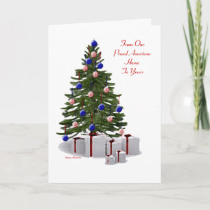 Van Trots Amerikaans Huis Feestdagen Kaart