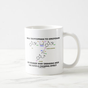 Van tryptofaan tot serotonine (chemie-Humor) Koffiemok