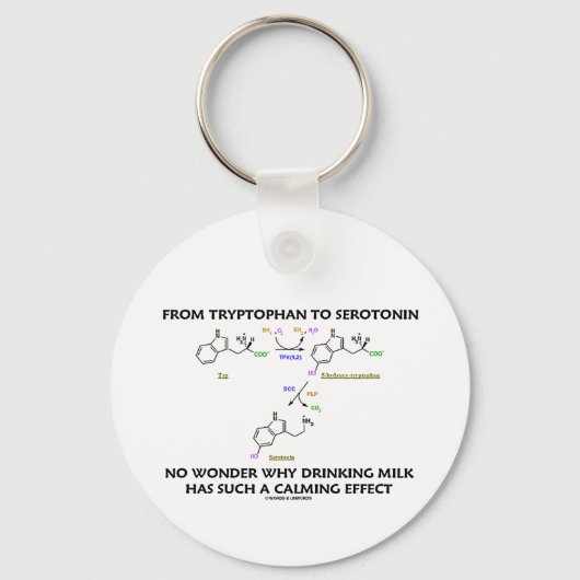 Van tryptofaan tot serotonine (chemie-Humor) Sleutelhanger (Voorkant)